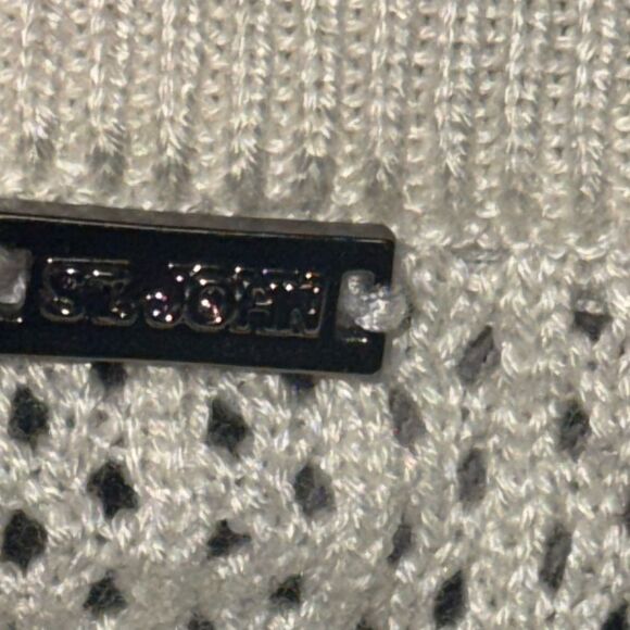 Women’s ST. JOHN Wool & Cashmere blend round neck black & white Sweater medium - Picture 7 of 9